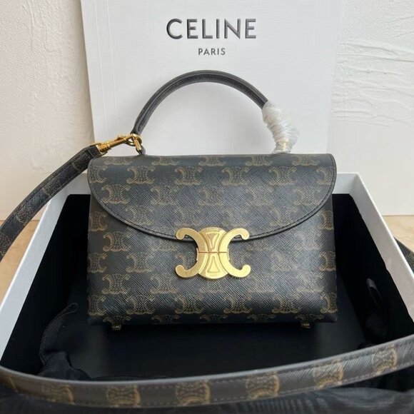 CELINE TEEN NINO Logo Shoulder Bag Women's Brown - Picture 1 of 9